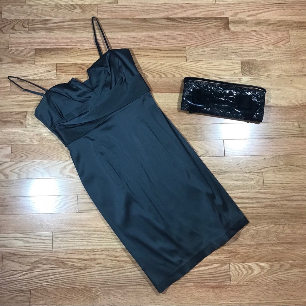 Cocktail grey satin dress